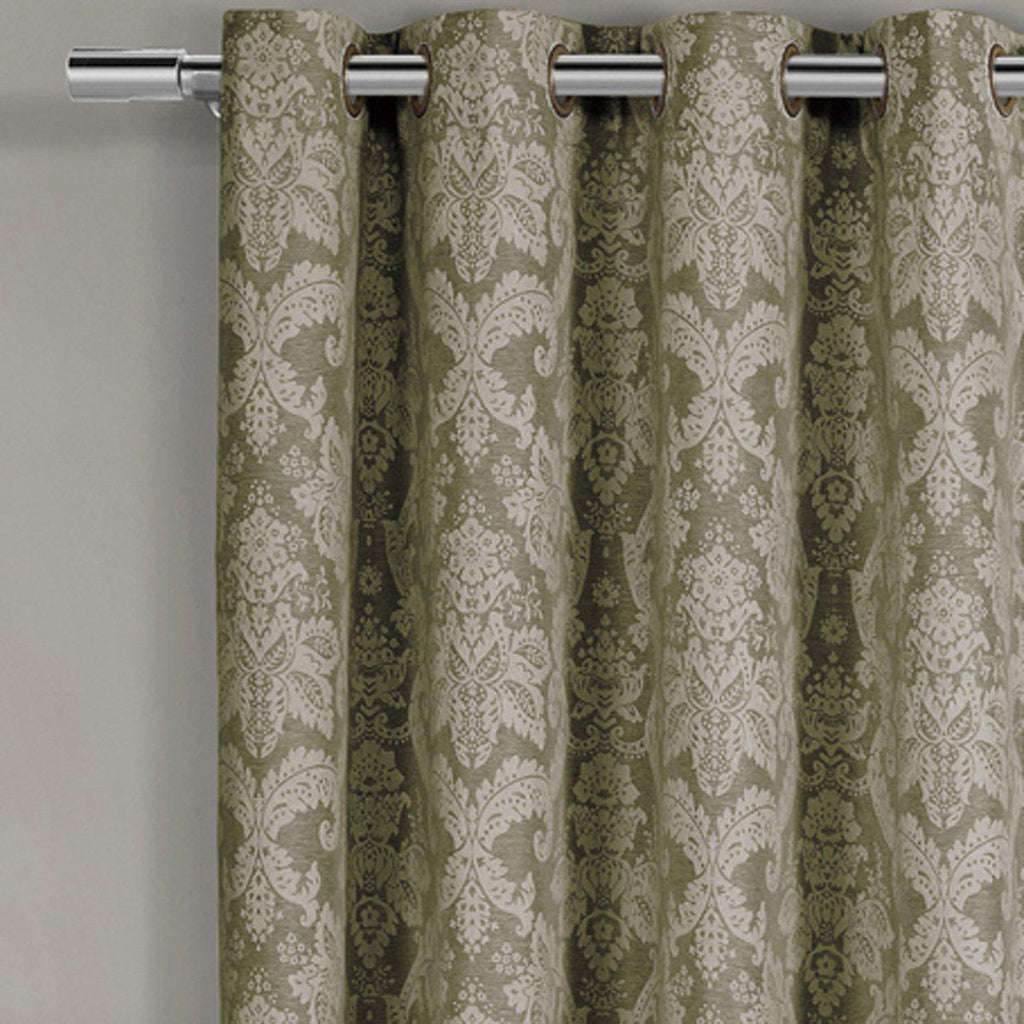 Blair Damask Floral Curtains Jacquard Drapes Grommet Top Panels (Set of 2)