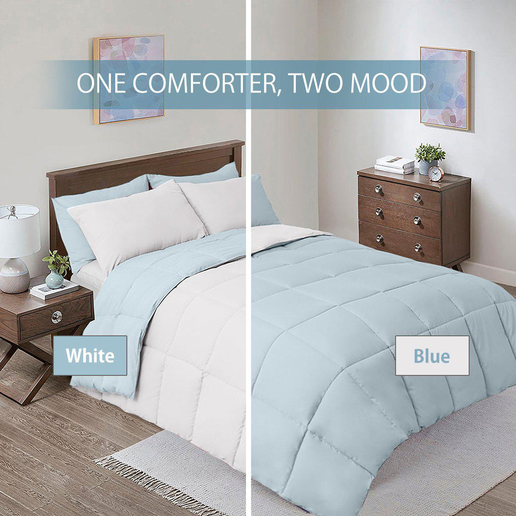 Reversible Lightweight Plush Down Alternative Throw / Home & Travel Blanket