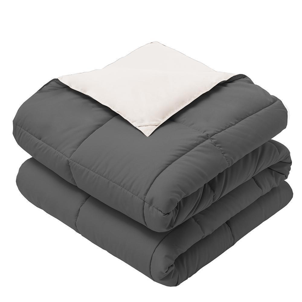 Reversible Lightweight Plush Down Alternative Throw / Home & Travel Blanket