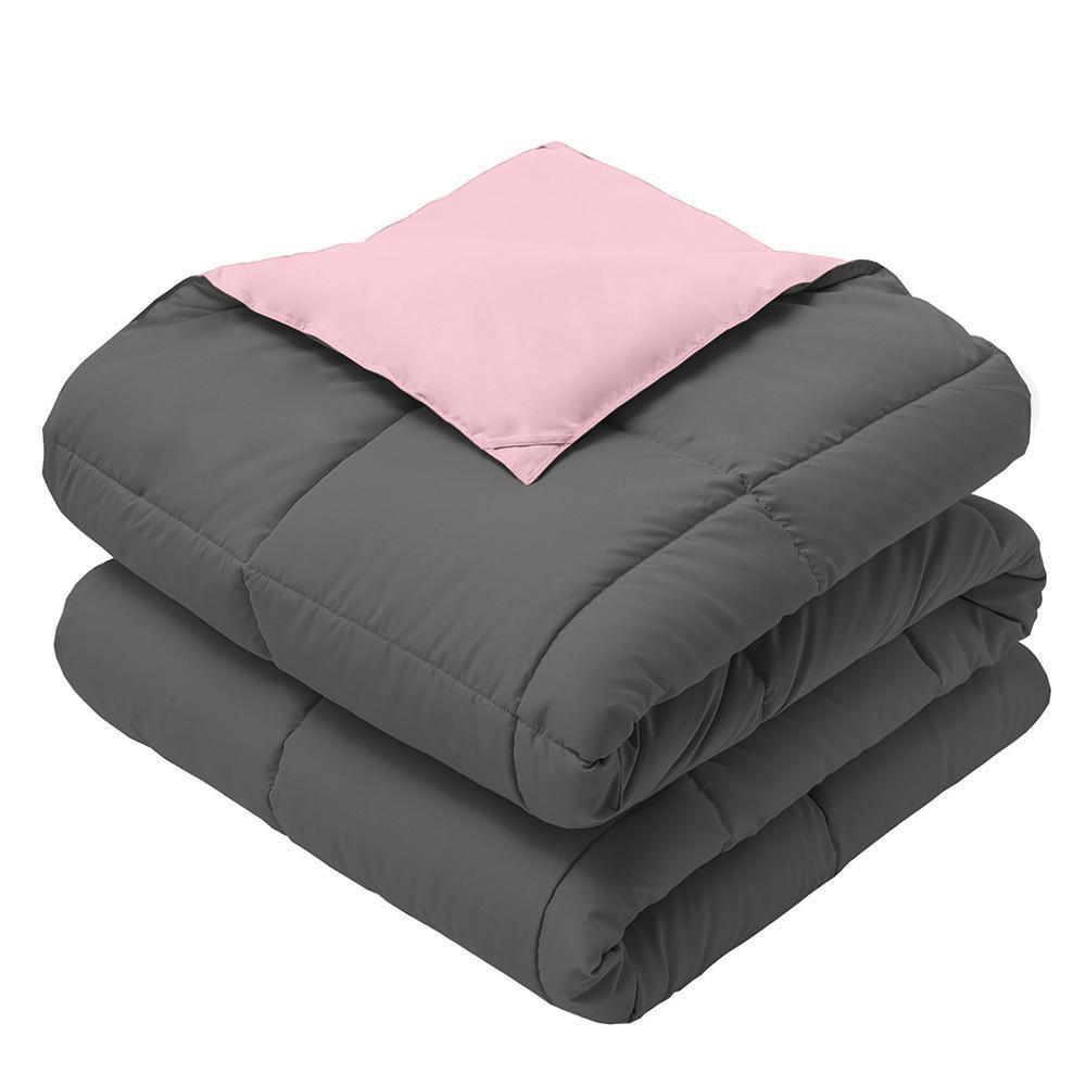 Reversible Lightweight Plush Down Alternative Throw / Home & Travel Blanket