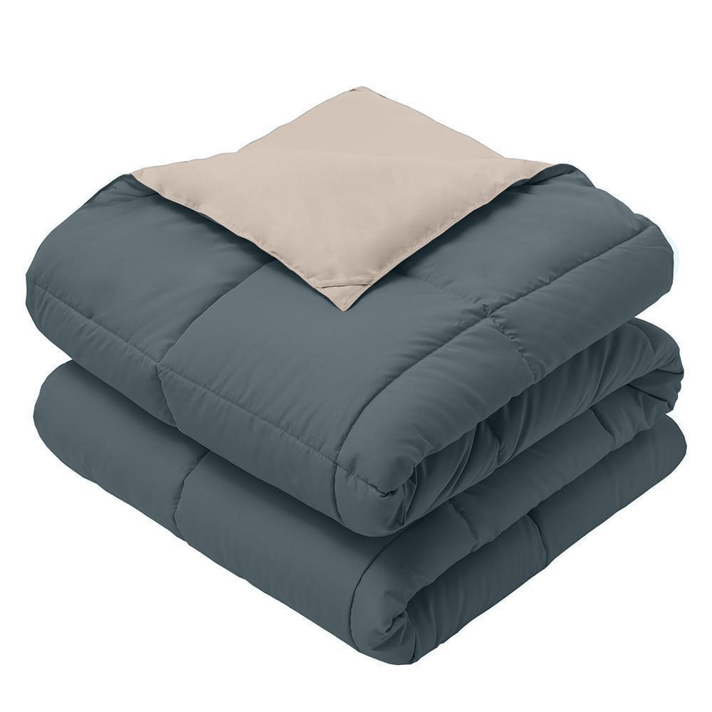 Reversible Lightweight Plush Down Alternative Throw / Home & Travel Blanket