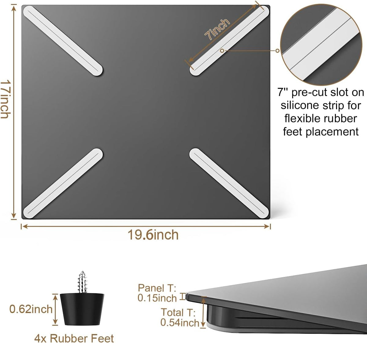 19.6" x 17" Aluminum RV Stove Top Cover P9086