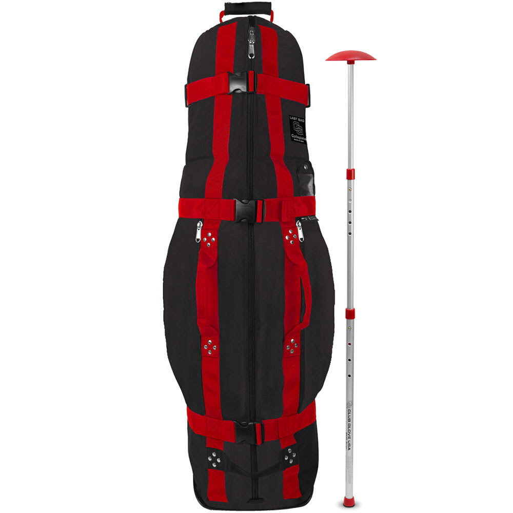 Black/Red Travel Bag with Stiff Arm J2570