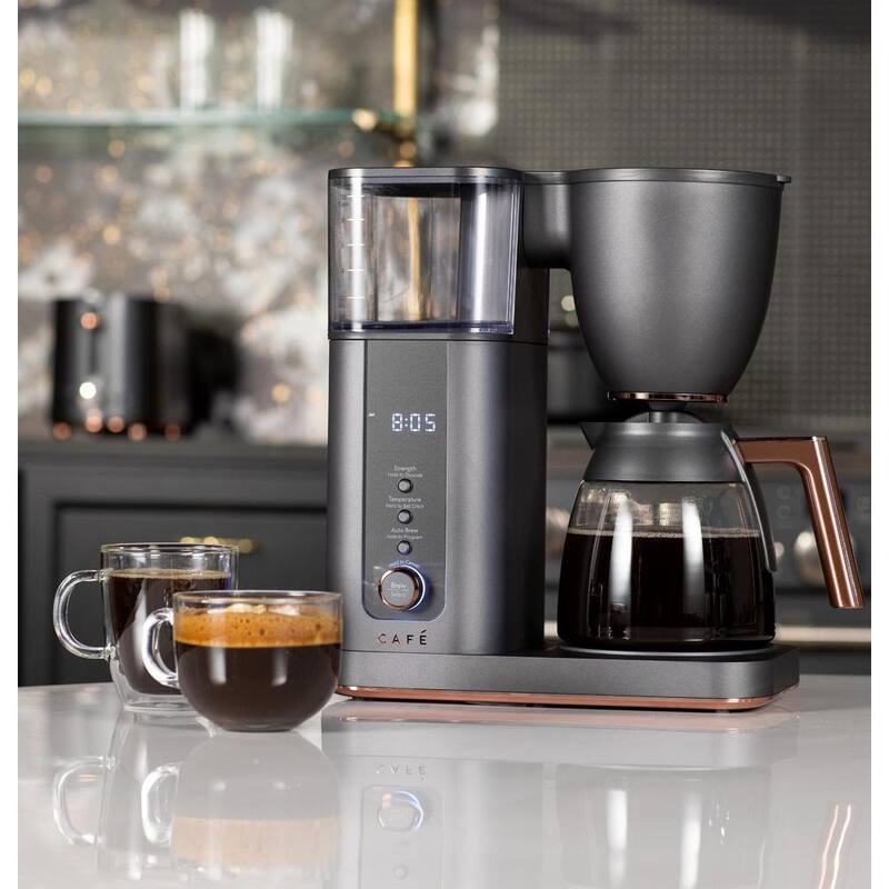 10 Cup Matte Black Drip Coffee Maker with Glass Carafe U729