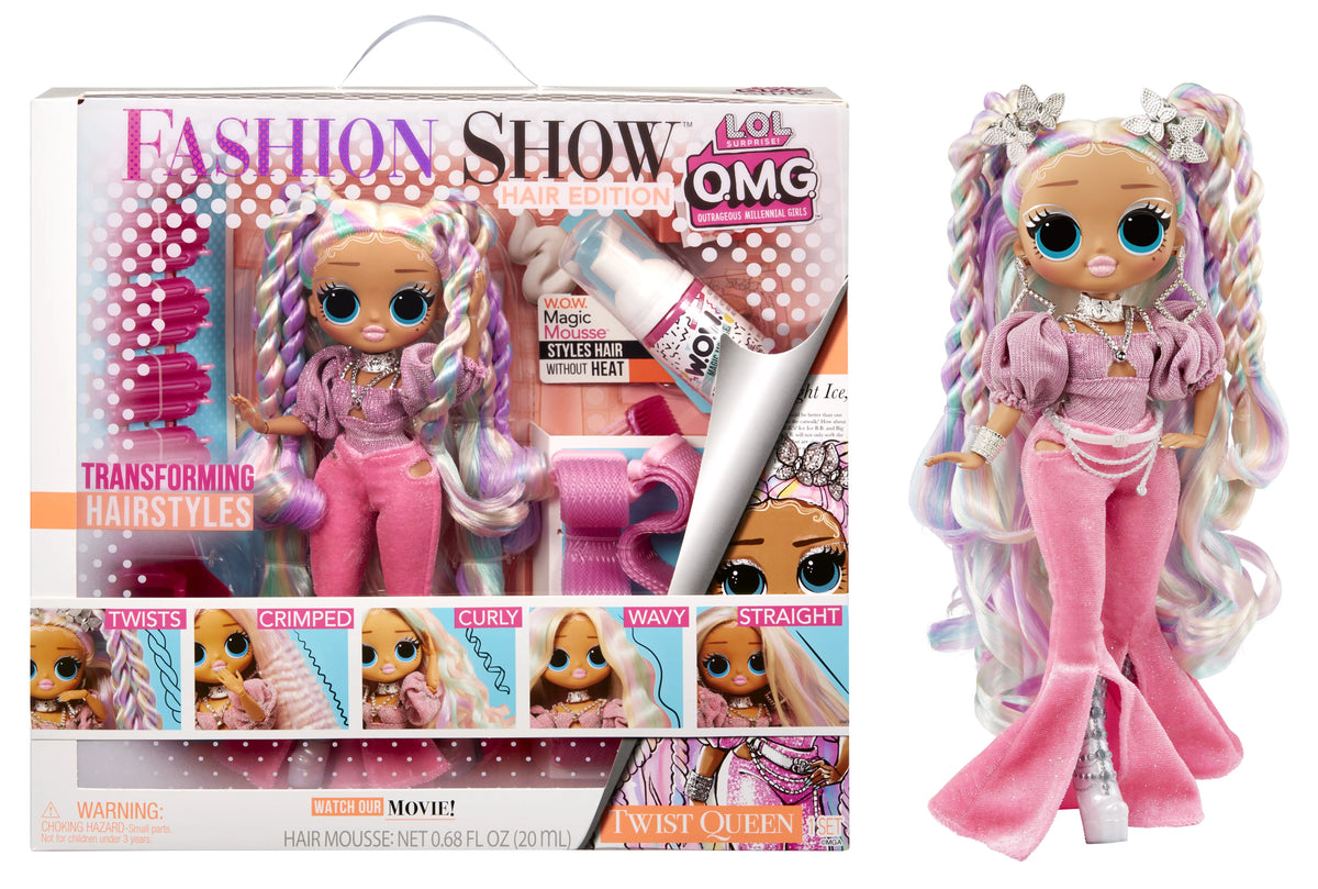 10-inch Fashion Doll with Transforming Hair and Hair Accessories O743