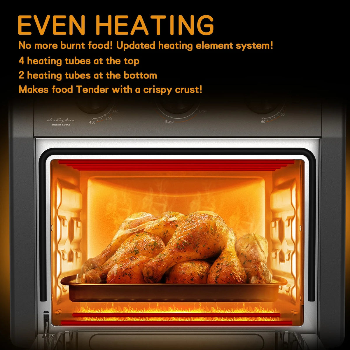 1300W 20Qt Air Fryer Toaster Oven Combo with Non Stick Basket Z896