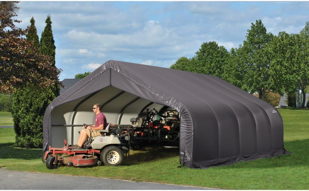 Grey 18'x28'x12' Peak Style Shelter U1648