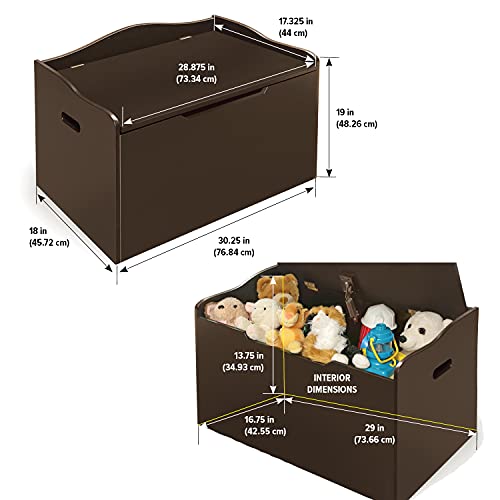Gray Wooden Toy Box and Storage Bench Seat with Safety Hinge J2423