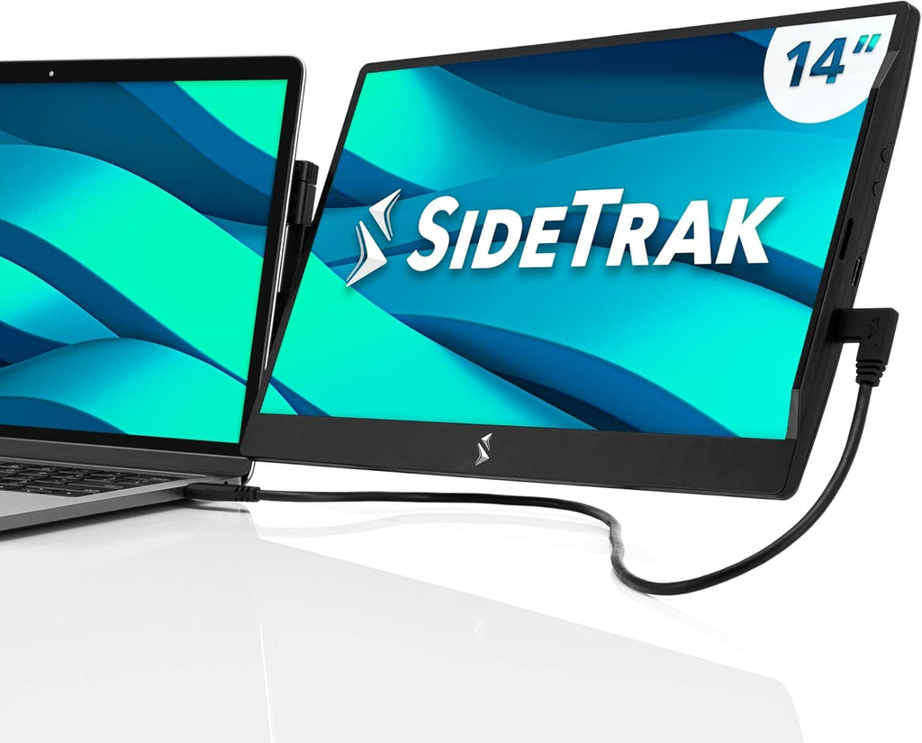 14" Attachable Portable Monitor Extender, FHD TFT Laptop Dual Screen with Kickstand M308