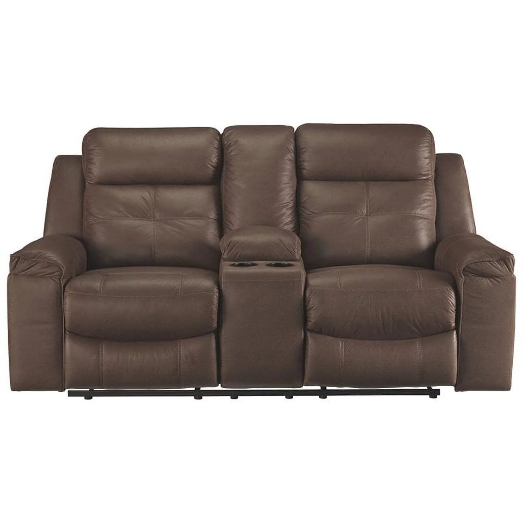 Coffee Reclining Loveseat with Console W69911