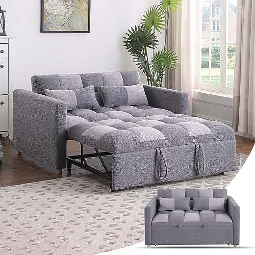 3 in 1 Velvet Pull Out Sleeper Sofa Bed F3643
