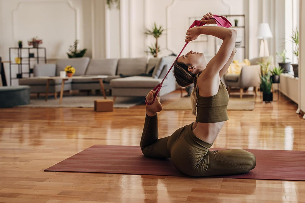 Plum Rectangular Yoga Bolster and Yoga Strap Set T239505