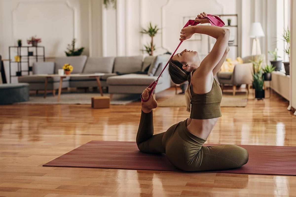 Plum Rectangular Yoga Bolster and Yoga Strap Set T239505