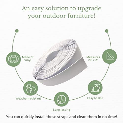 White 2" x 20' Vinyl Strap Roll B3467