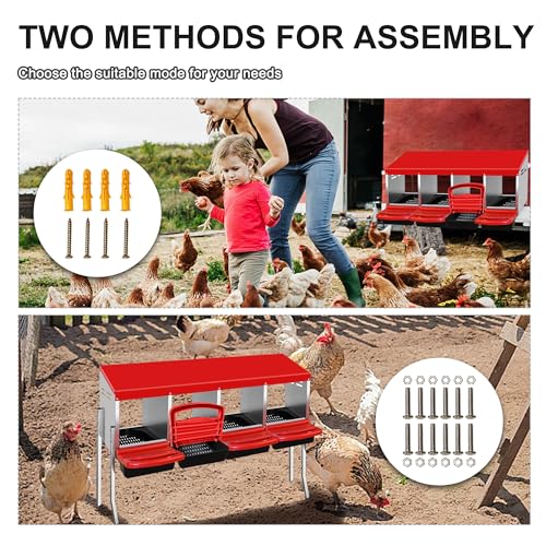 4 Compartment Heavy Duty Chicken Nesting Boxes with Perch O8754
