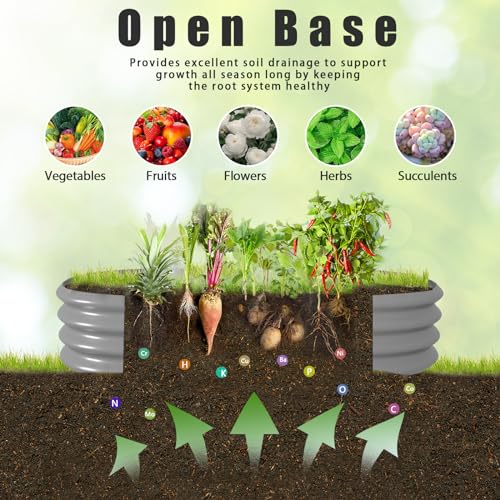 Gray Galvanized Raised Garden Bed Kit J552443