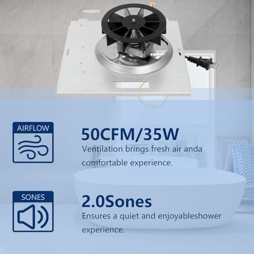 50 CFM Bathroom Fan Motor, 2.0 Sone, 9"x9" D6859