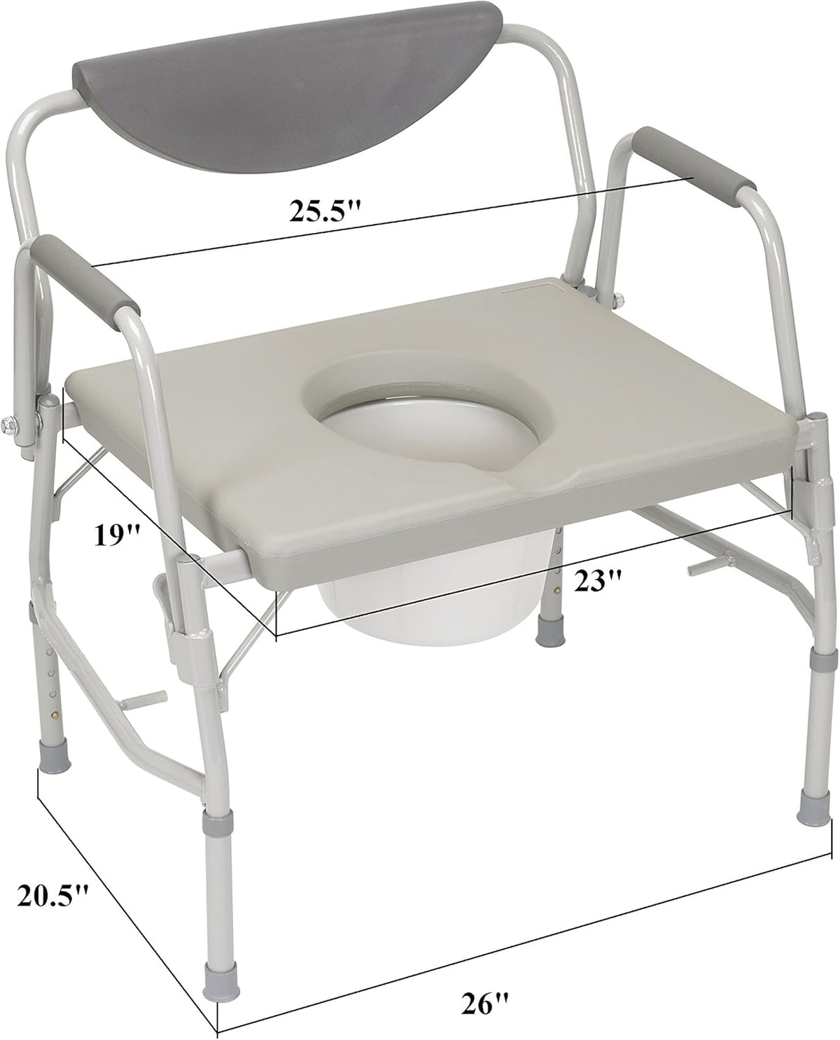 Heavy Duty Drop Arm Bariatric Commode with Arms and Bathroom Safety Frame C95799