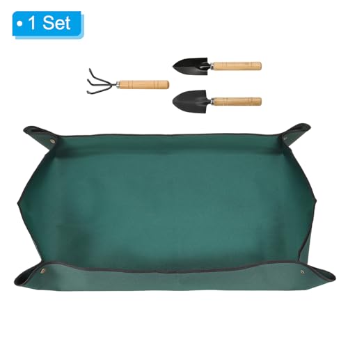 39.4" x 29.5" Waterproof Plant Repotting Mat with Garden Tools E73393