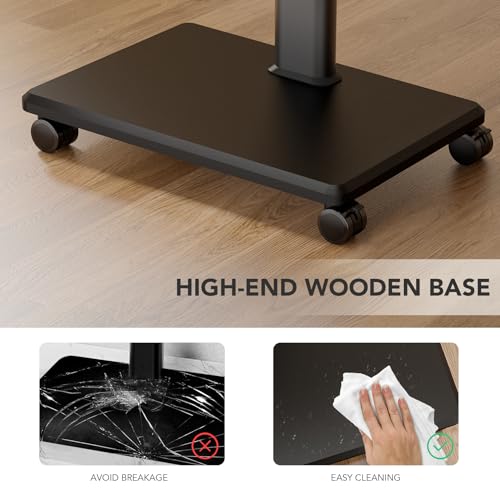 Portable Rolling Floor TV Stand with Wheels, Height Adjustable for 27 to 65 Inch TVs E158