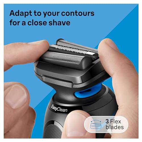 Blue Electric Foil Shaver with Precision Trimmer J587062