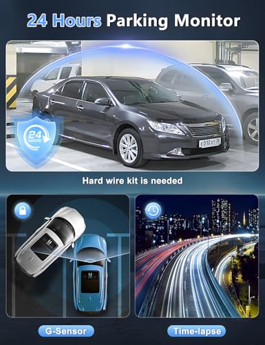 4K+1080P WiFi Dual Dash Cam with 3’’ IPS Screen and 64GB Card L5473