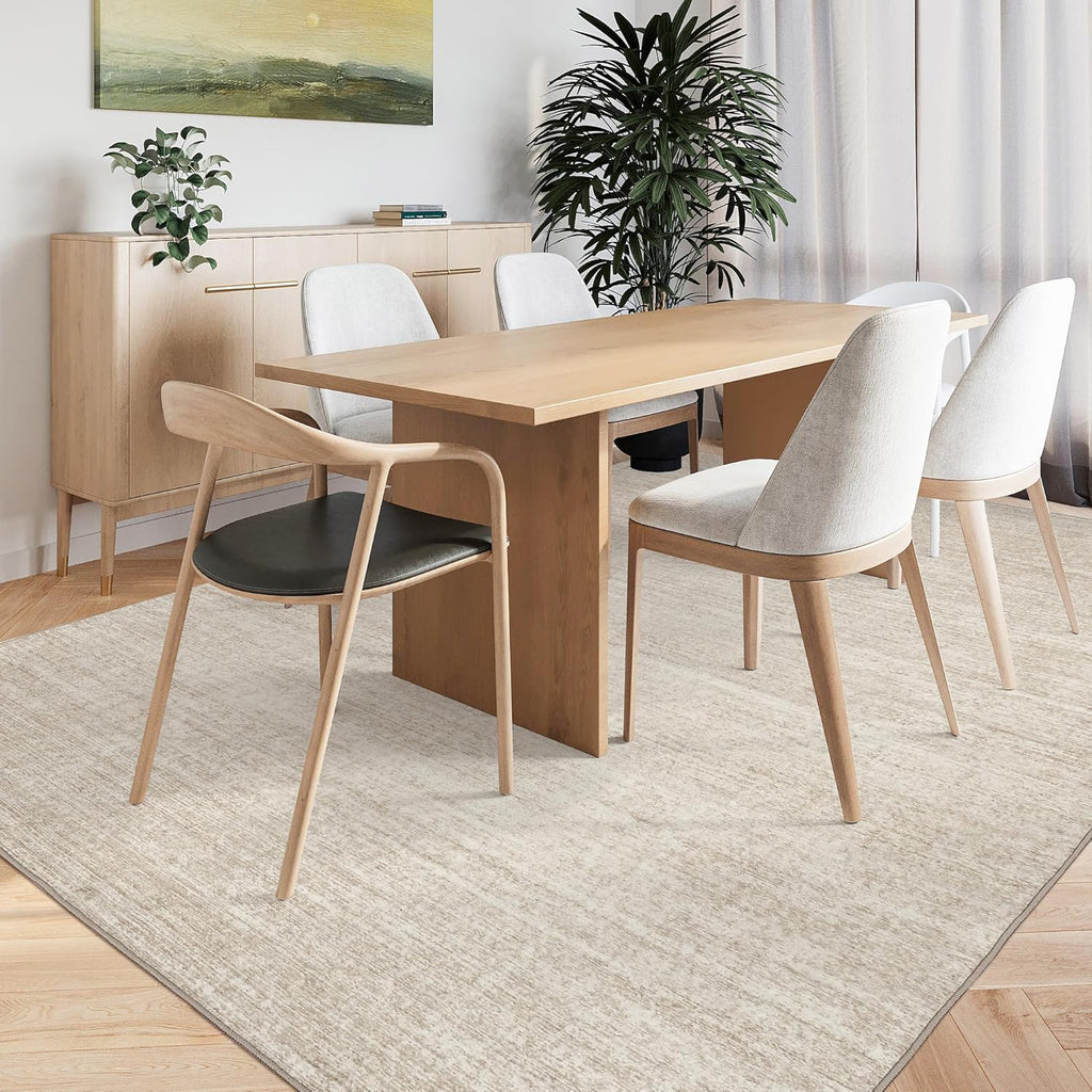 Washable 5x7 Beige Area Rug K1063