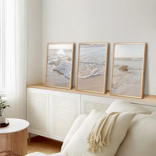 Beach Wall Art Canvas Prints Unframed 12x16 Inch Set of 3 D606037
