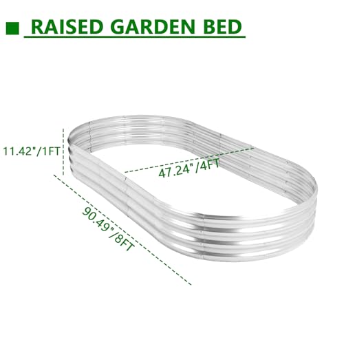 8x4x1 FT Galvanized Metal Raised Garden Bed C18377