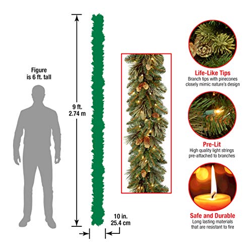 9 ft Pre-Lit Artificial Christmas Garland with 100 Clear Lights B694