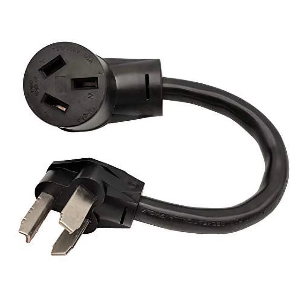 Adapter Cord Dryer 3 Prong Plug 10-30P to 10-50R Electric Stove Receptacle, 30A, 250V 1FT F275