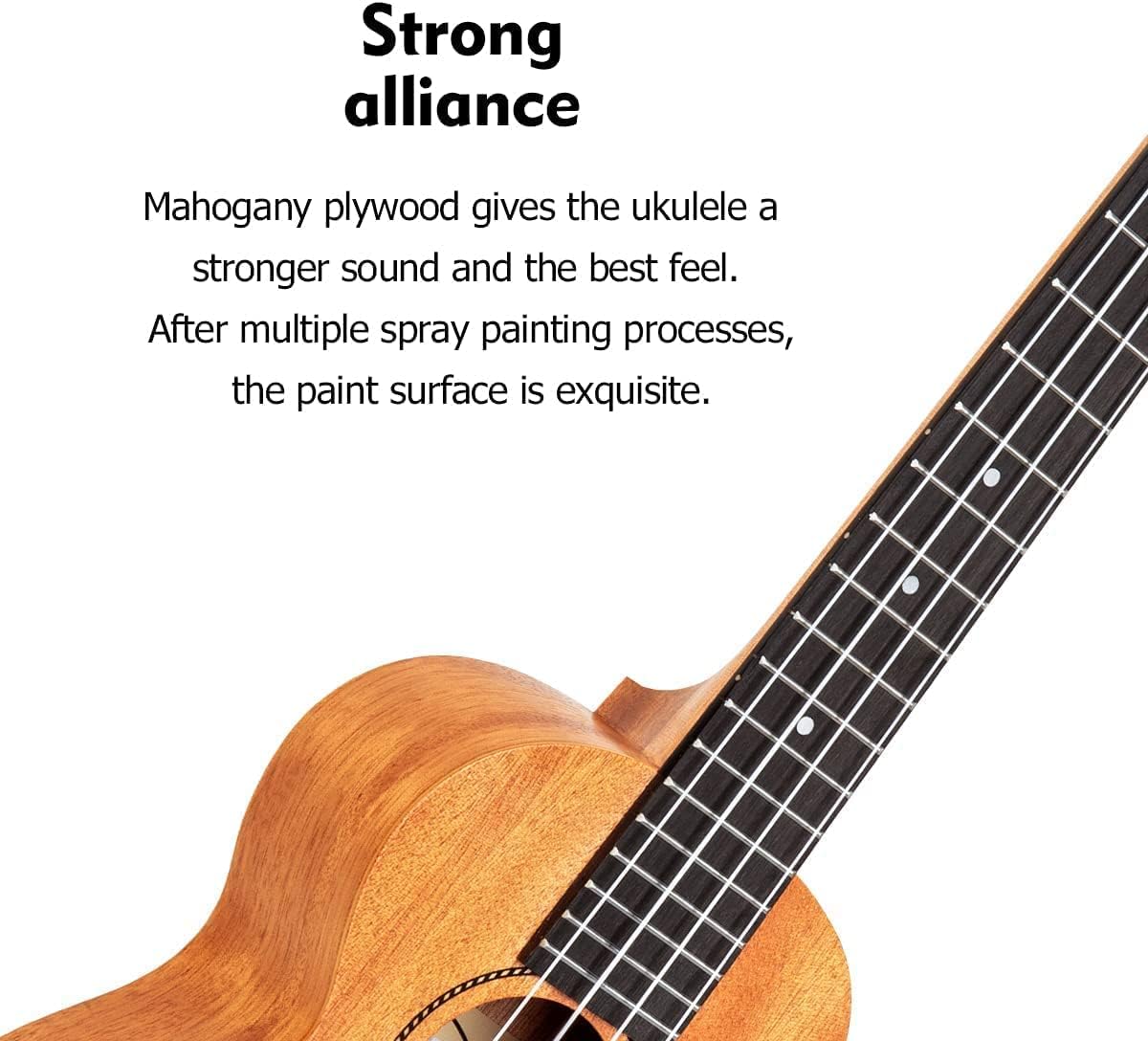 Mahogany 21 Inch Soprano Ukulele with Folding Guitar Stand M846