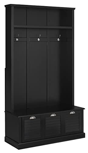 White Hall Tree with Storage Drawer J915