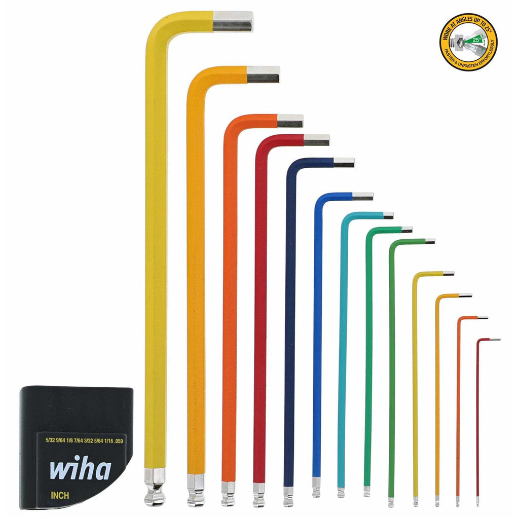 Color-Coded Ball End Hex L Key Set Inch D494539