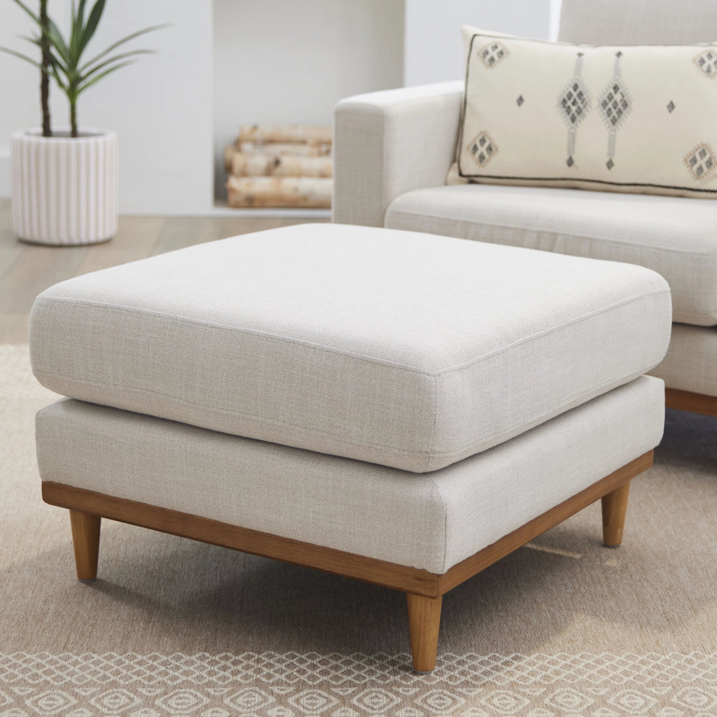 Light Honey Wood Frame Ottoman U93259