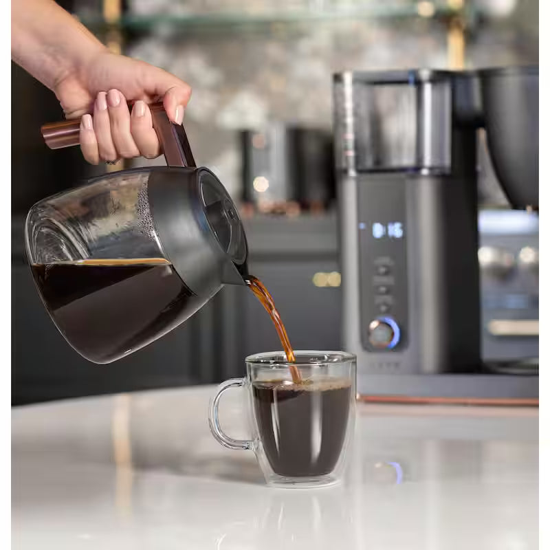 10 Cup Matte Black Drip Coffee Maker with Glass Carafe U729