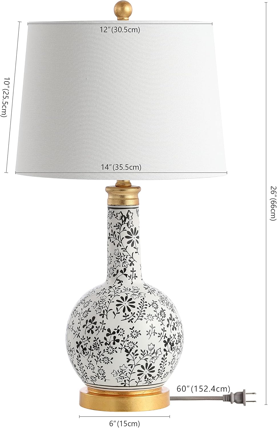 Black/ White 26-inch Table Lamp Set of 2 O1055