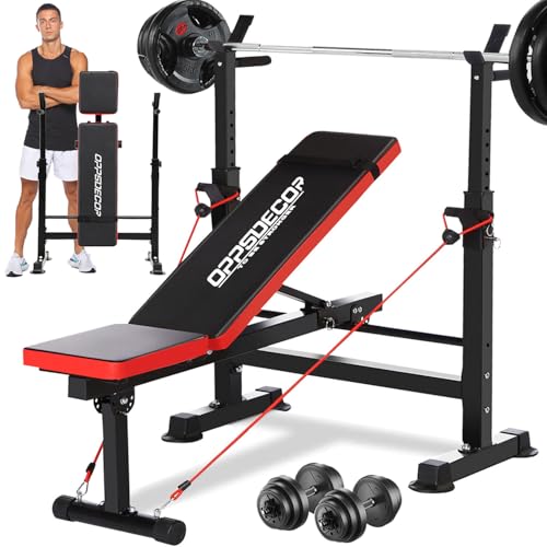 6 in 1 Weight Bench Set with Squat Rack and Barbell Rack K63815