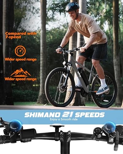 21-Speed Lightweight Electric Mountain Bike with 375Wh Removable Battery F691473