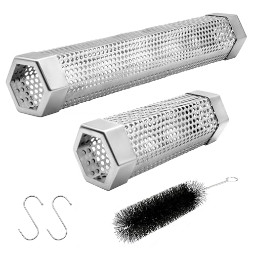 6" & 12" Stainless Steel Smoker Tube Set with Brush and 2 Hooks W746968