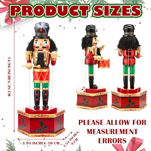 Nutcracker Music Box Wooden Nutcracker Soldier Toy Handmade Nutcracker Figures Christmas Nutcrackers Soldiers Wind up Musical Box Clockwork Christmas Music Box X6870