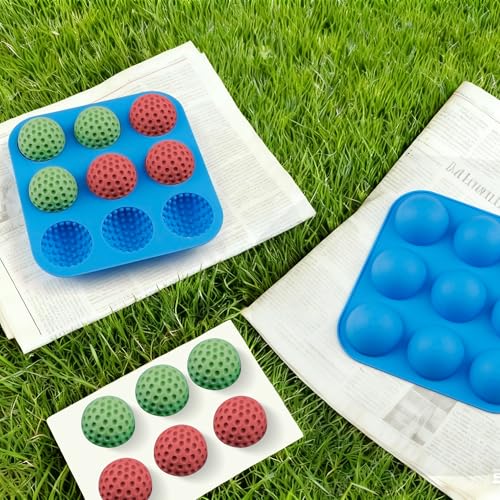 9-Cavity 3D Golf Ball Silicone Molds with Lid N4552