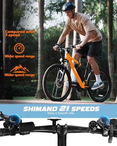 21-Speed Lightweight Electric Mountain Bike with 375Wh Removable Battery F691473
