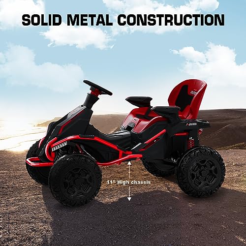 24V 4x4 Ride On Toy with 4x200W Motors, 5MPH, Parent Remote, Wide Adjustable Seat, Headlights, Metal Frame, Shock Absorbers, Green S8847