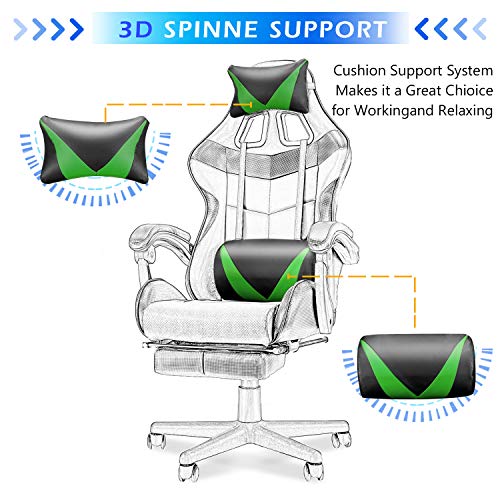 White Gaming Chair with Footrest Z578905