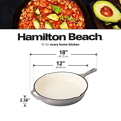 Cream Enameled Cast Iron Fry Pan 10-Inch A5432