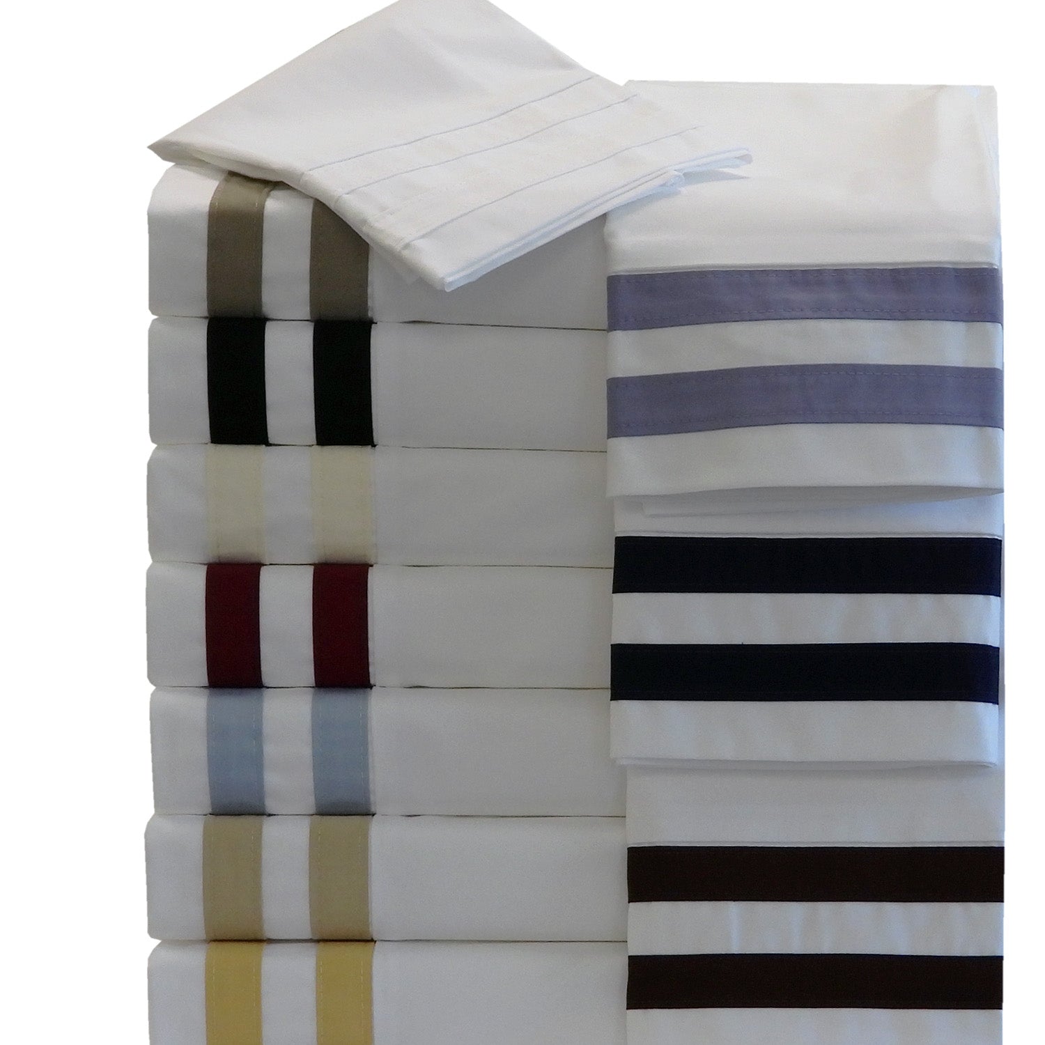 Banded Pillowcase Set Luxurious 608 Thread Count USA