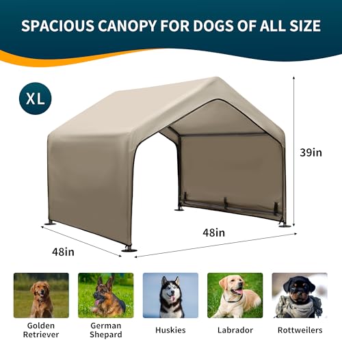 Gray Extra Large Dog House Waterproof Canopy 4'x 4'x 3.3' S848923