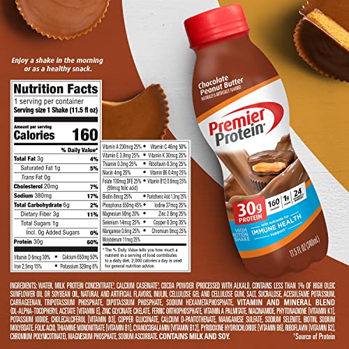 Chocolate Protein Shake, 30g Protein, 11.5 fl oz (Pack of 12) V6284