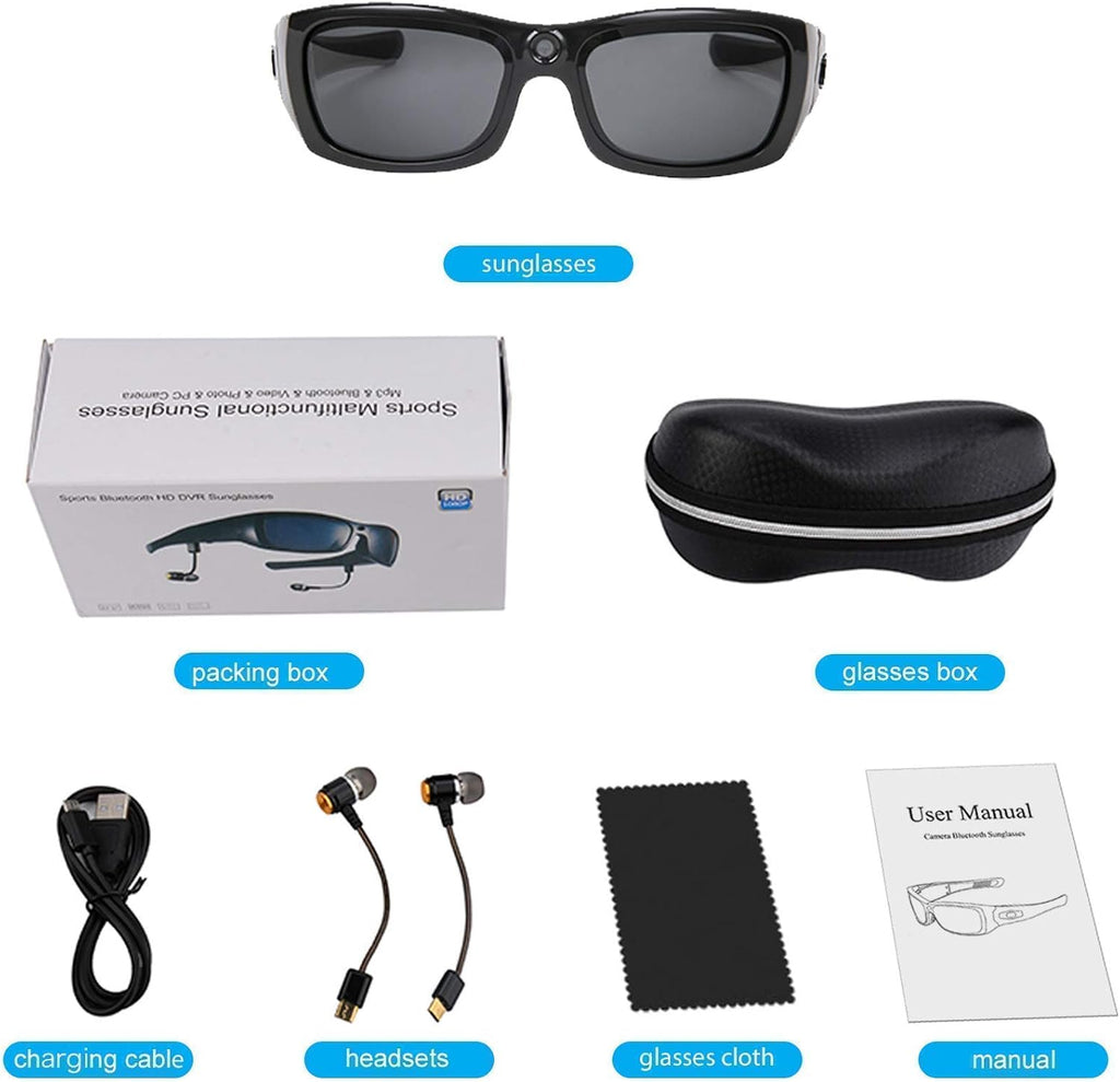 Bluetooth Sunglasses Camera Full HD 1080P Video Sunglasses Sports Action Camera with Polarized UV Protection Safety Lenses G895